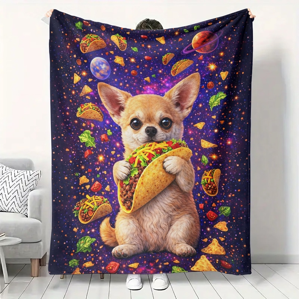 Chihuahua Taco Galaxy Pet Throw Blanket 50x60